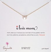 Product Image. Title: I Love Mom Necklace, 18" Gold