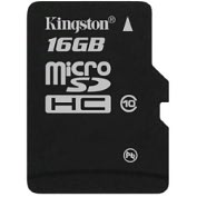 Product Image. Title: Kingston SDC10/16GB 16 GB MicroSD High Capacity (microSDHC) - 1 Card
