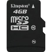 Product Image. Title: Kingston SDC10/4GB 4 GB MicroSD High Capacity (microSDHC) - 1 Card