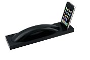 Product Image. Title: Native Union Moshi Moshi Curve Bluetooth Wireless Handset and iPhone Dock for iPhone/BlackBerry and Smartphones (High-Gloss Black)