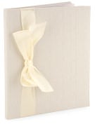 Product Image. Title: Ivory Silk with Bow Memory Book