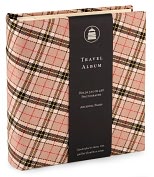 Product Image. Title: Black and Tan Plaid Travel Photo Album