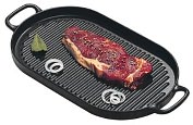 Product Image. Title: Chasseur Small Black oval Cast Iron Grill