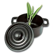 Product Image. Title: Paderno World Cuisine 9 1/2" Black Round Dutch Oven