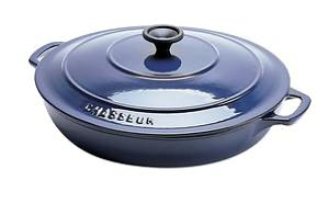  Chasseur 3 Qt Yellow Enamel Cast-Iron Rondeau Pan with Lid 