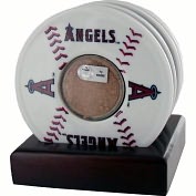 Product Image. Title: Los Angeles Angels of Anaheim Coasters with Game Used Dirt - Set of 4