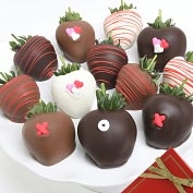 Product Image. Title: 12 XOX Belgian Chocolate Covered Strawberries