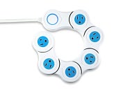 Product Image. Title: Quirky Pivot Power Surge Protector - White