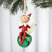 Product Image. Title: Elf on the Shelf Ornament 4'' Elf on Green Jingle Bell