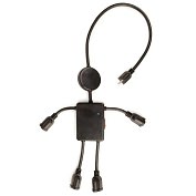 Product Image. Title: Electroman 4 Multi Outlet - Black