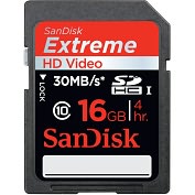 Product Image. Title: SanDisk 16GB Extreme Secure Digital High Capacity (SDHC) Card