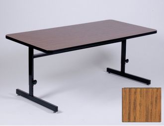 Correll, Inc. 30 x 48 Computer Table - Adjustable: 30 x 48 Computer Table - Adjustable - Medium Oak #119357 - Writing Tables