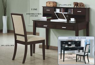 Monarch Classic Cappuccino Oak Veneer Writing Desk With Chair