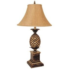 ORE International 9001T Pineapple Table Lamp - Antique Gold
