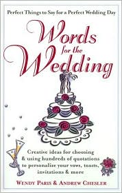 Words for the Wedding by Wendy Paris: Book Cover