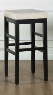 Armen Art Lcstbamfbe30 Sonata 30 Inch Stationary Barstool- Beige Micro Fiber With Black Legs