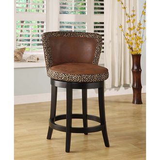 Armen Art Lcmbs11Swmfap26 Mbs-11 Lisbon 26 Inch Swivel Barstool- Leopard Print Fabric Cover
