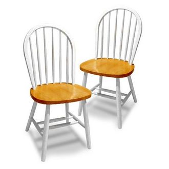 Winsome Set of 2 Natural White Windsor Chairs