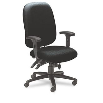 Mayline 2424AG2113 24-Hour High-Performance Swivel Task Chair- Black Fabric