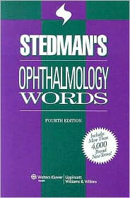 Stedman's Ophthalmology Words by Stedman's: Book Cover