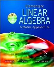 Elementary Linear Algebra by Lawrence E. Spence: Book Cover