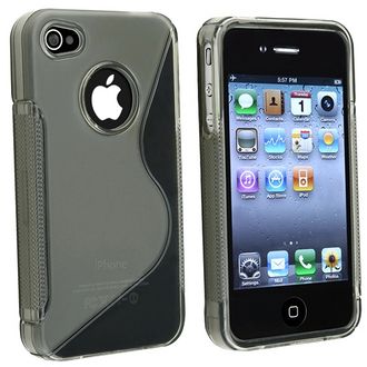 BasAcc - TPU Rubber Skin Case Compatible With Apple&reg; iPhone&reg; 4, Clear Smoke S Shape