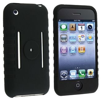 BasAcc Black Silicone Skin Case for Apple iPhone 3G/ 3GS