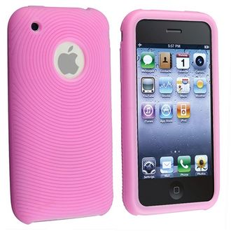 BasAcc Baby Pink Textured Silicone Skin Case for Apple iPhone 3G/ 3GS