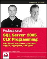 Professional SQL Server 2005 CLR Programming by Derek Comingore: Book Cover
