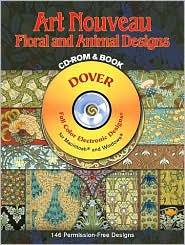 Art Nouveau Floral and Animal Designs CD-ROM and Book (Dover Electronic Clip Art Series) by M. P. Verneuil: Book Cover
