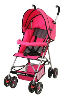 Dream On Me Large Canopy Single Baby Stroller, Pink