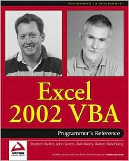 Excel 2002 VBA Programmers Reference by John Green: Book Cover