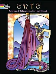 Erte Stained Glass Coloring Book (Dover Coloring Book Series) by Erte: Book Cover