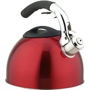 Product Image. Title: Primula 3 Qt Soft Grip Whistling Tea Kettle Red