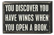 Product Image. Title: Open A Book Box Sign 8 x 5