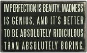 Product Image. Title: Imperfection is Beauty Box Sign (6 X 10 X 1.75)
