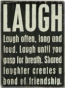 Product Image. Title: Laugh Black Wood Box Sign/Plaque (8x6)