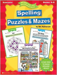 Spelling Puzzles and Mazes by Jim Halverson: Book Cover