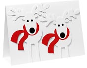 Product Image. Title: SKIING REINDEER CHRISTMAS BOXED CARD
