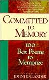 Committed to Memory by John Hollander: Book Cover