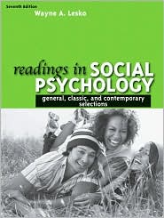 Readings in Social Psychology by Wayne A. Lesko: Book Cover