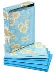 Product Image. Title: Aqua Wallflower Thank You Notes