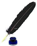 Product Image. Title: Quill Feather and Ink Set - Boxed French