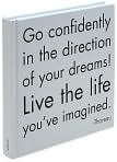 Product Image. Title: Go Confidently Thoreau Black and White Quote Bound Journal 8x8