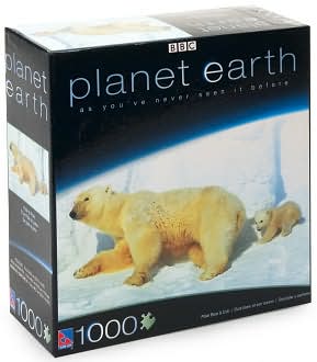 Planet Earth Polar Bear and Cub - 1000 Piece Puzzle by Longshore Puzzles: Product Image