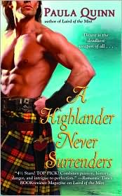 Highlander Never Surrenders by Paula Quinn: Book Cover