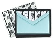 Product Image. Title: Hand Bordered Mum Stripe Gift Box Aqua