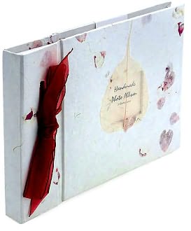 Handmade White Floral Petal Photo Album