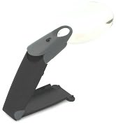 Product Image. Title: Rimless Handheld/Free Standing Magnifier with LED