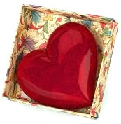 Product Image. Title: Absolute Red Heart Italian Alabaster Paperweight